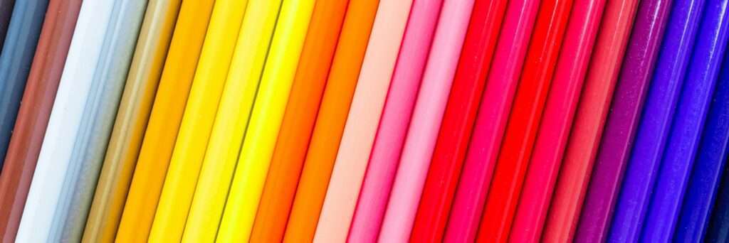 Horizontal banner for web design of colorful pencils.
